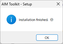 AIM Toolkitのインストール成功